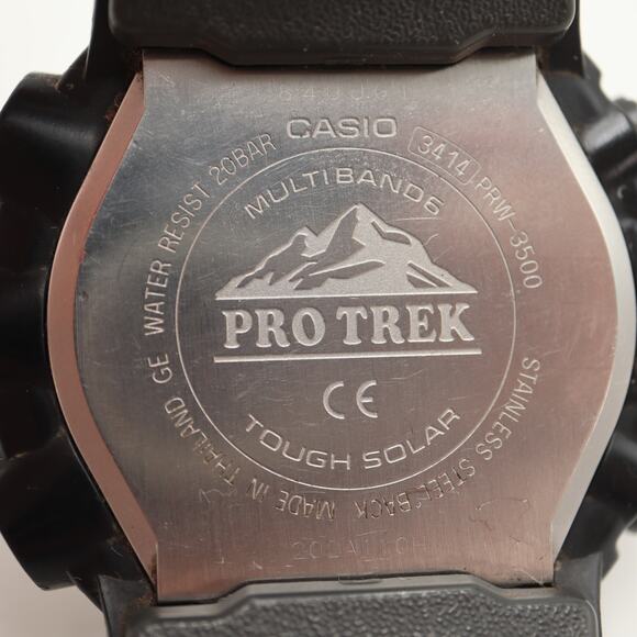 Casio Pro Trek Men's Watch PRW-3500 Solar Triple Sensor Digital Black Working - Picture 16 of 16